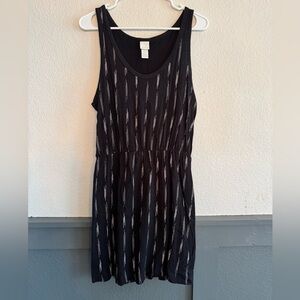 H&M Basics Black Sleeveless Printed Midi Dress Size M